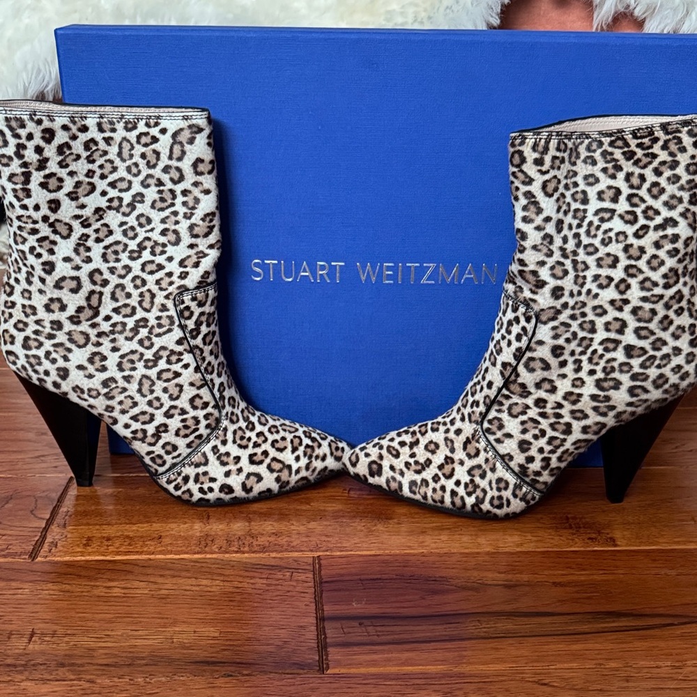Stuart Weitzman Animal Print Heeled Boots